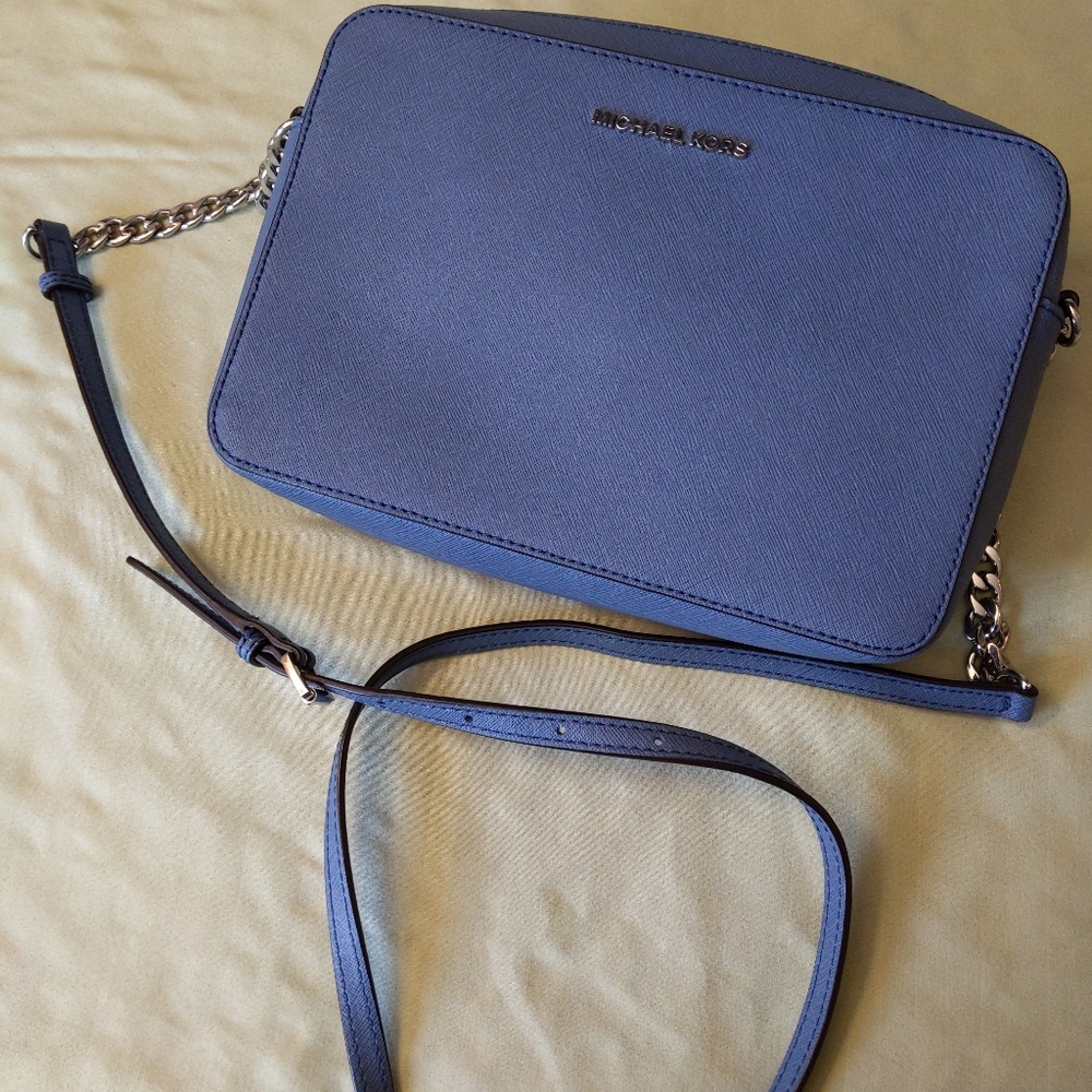 Michael Kors Blue Leather Crossbody Handbag